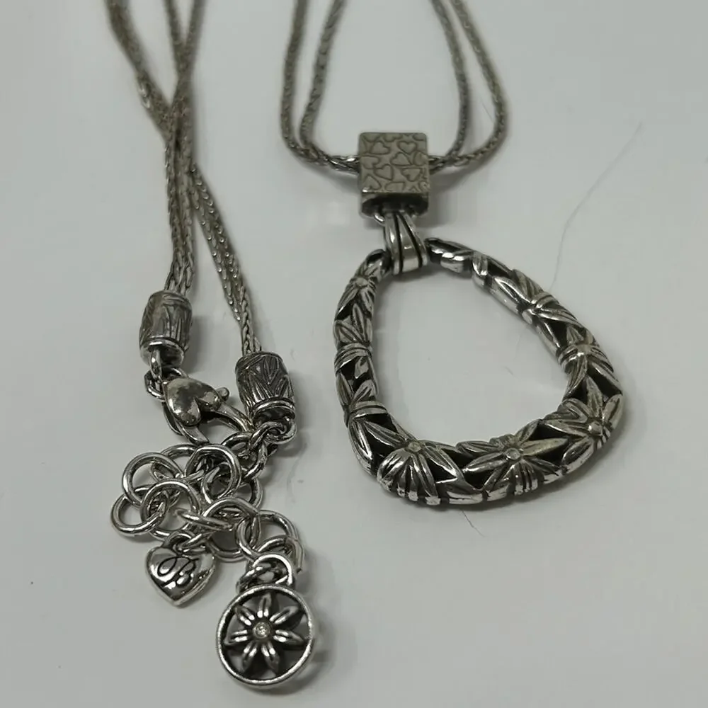 Vintage Brighton Silver teardrop pendant necklace
